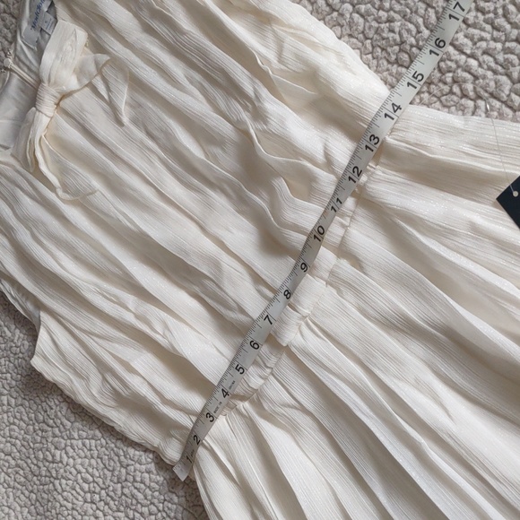 NWT ModCloth Size Small Sleeveless Metallic Pleated Bow Accent Mini Dress - Picture 8 of 15